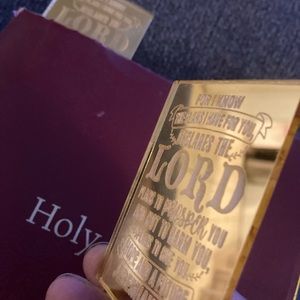 Gold acrylic Bible verse durable scripture .